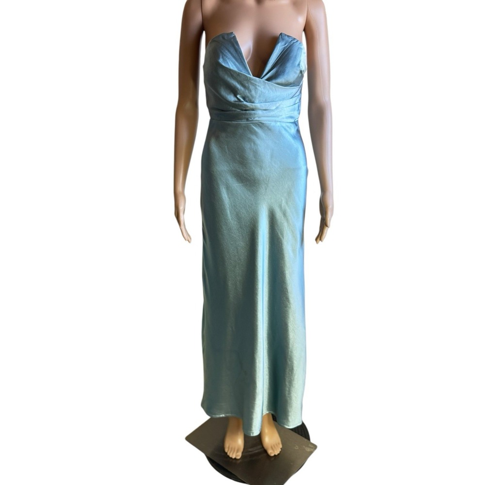Selfie Leslie Infinity Strapless Maxi Dress Size Small Satin Party